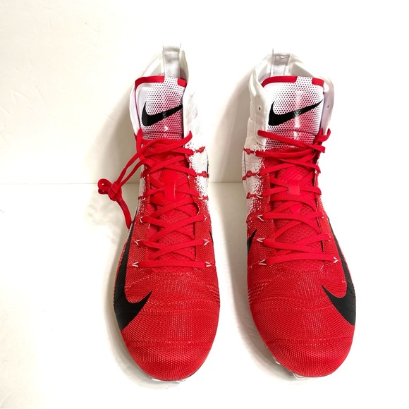Nike Vapor Untouchable 3 Elite Flyknit Cleats White Red Size 12.5 AO3006-160 - Picture 2 of 8